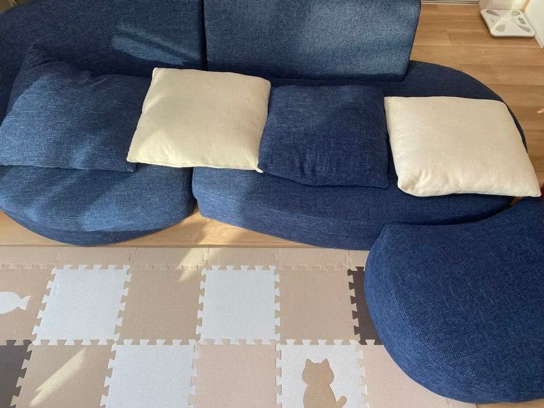 【セット販売】おしゃれカウチソファ　幅2300 ④【合計51000円】