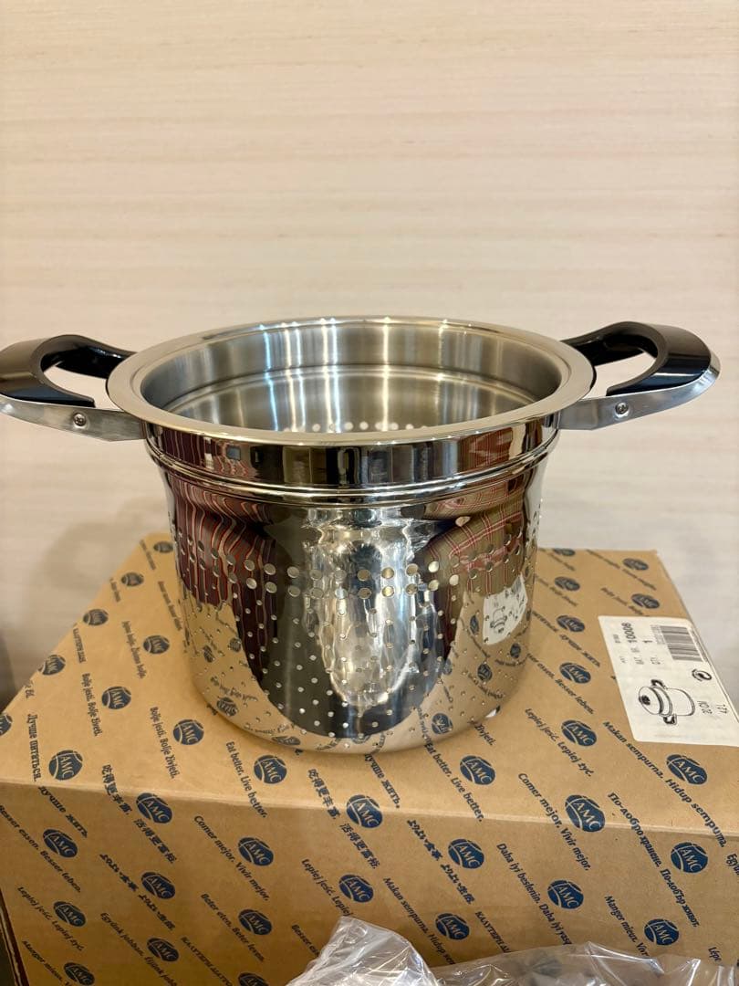 【新品 箱入り】AMC鍋20センチ4.2ℓ パスタ鍋セット