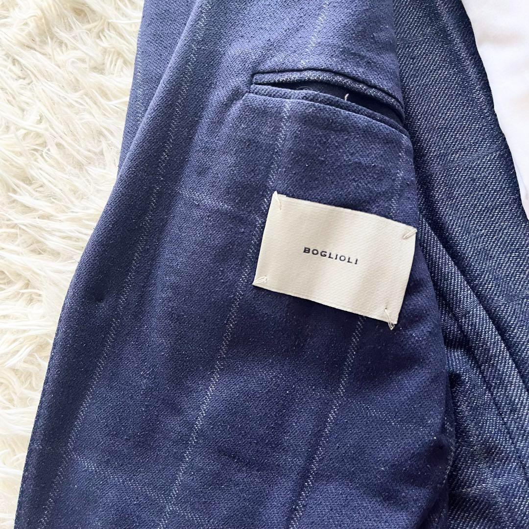 <美品>BOGLIOLI dover ネイビー シルク ジャケット サイズ44