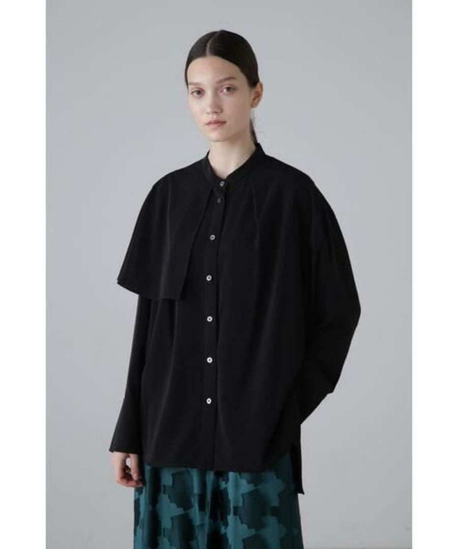 1回着用　ADORE ストレッチポプリン　ブラウス　ブラック アドーア 38