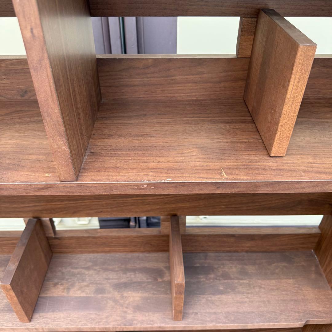 堀田木工所　無垢　アルダー材　デスク棚　ラック　本棚　ウォールナット