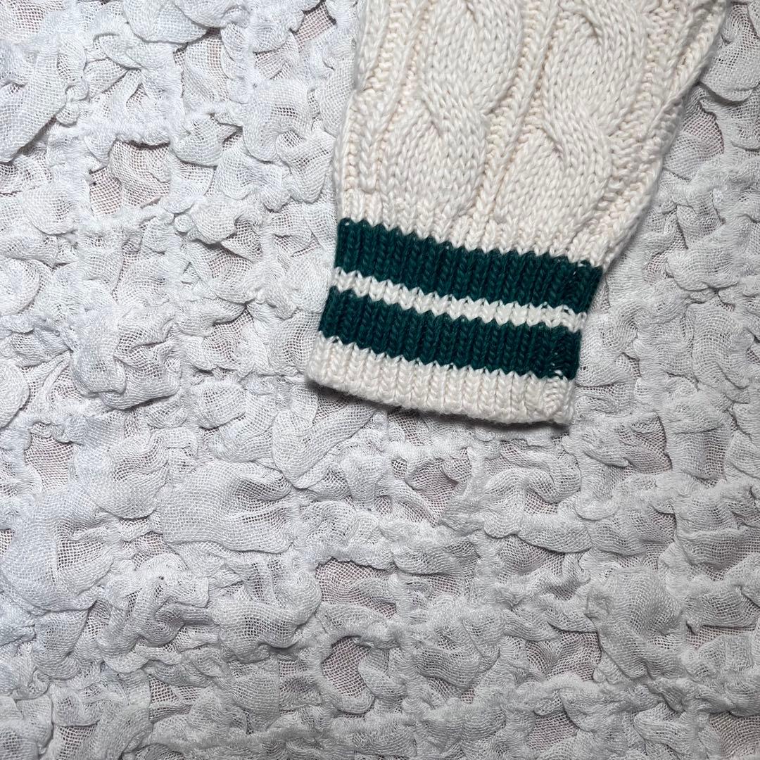 『大人気』　ポロバイラルフローレン　チルデンニット　カシミヤ混合　白　【M】