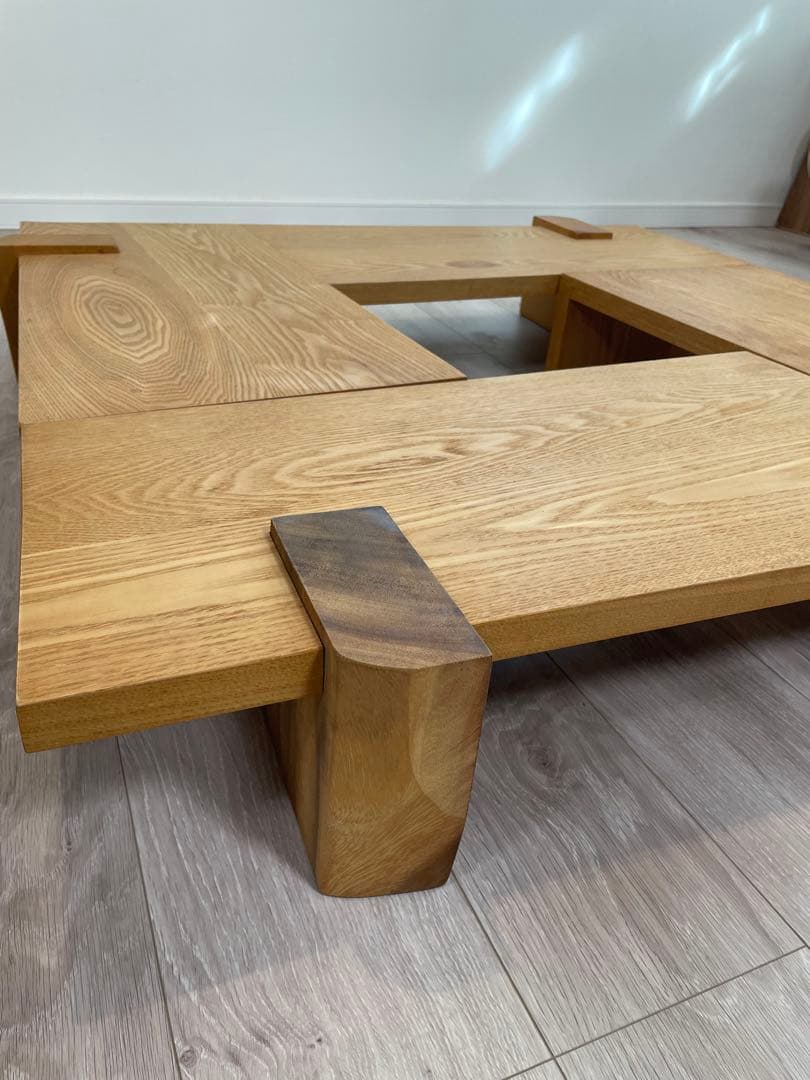 ACTUS モダン座卓 4卓 + 中央囲炉裏付き 5点セット-ACTUS 天然木