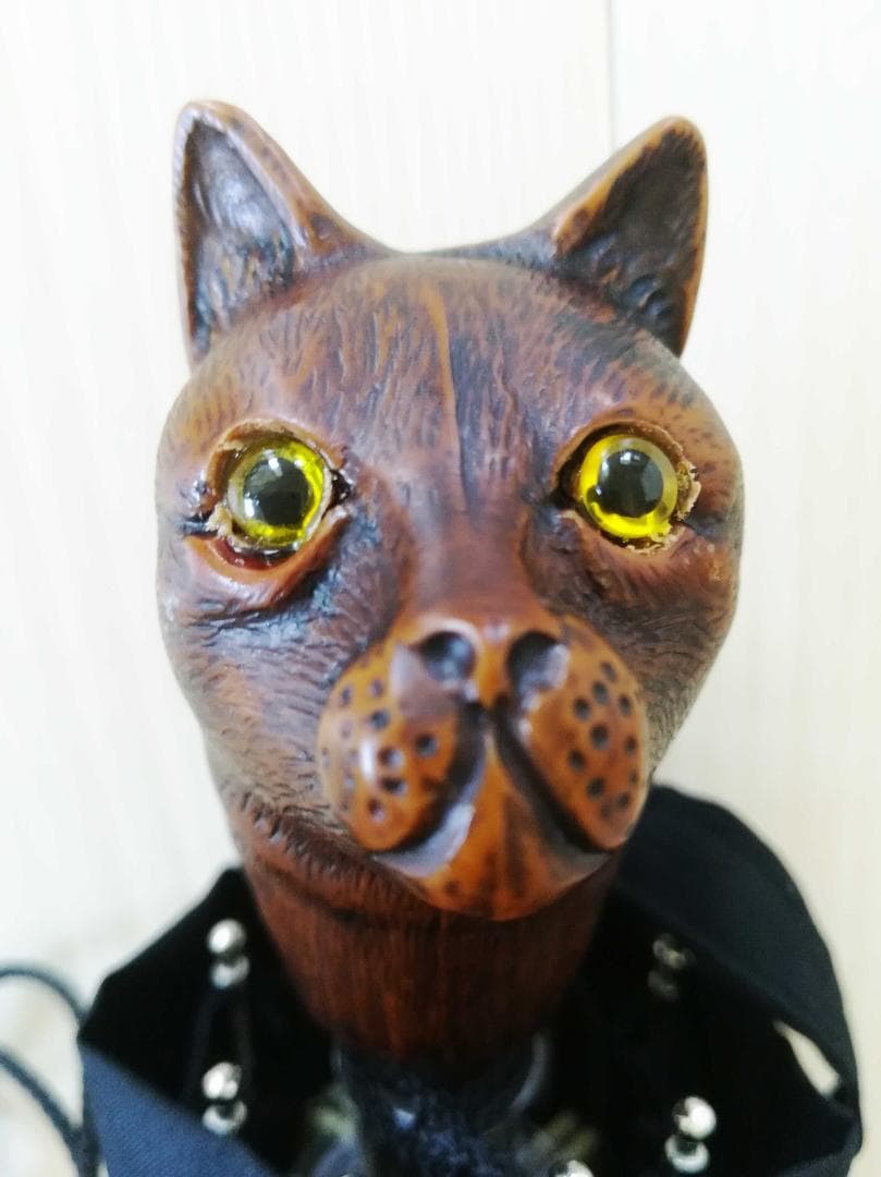 Guy de jean 折り畳み傘 雨/日傘兼用：ネコ（マロンブラウン）