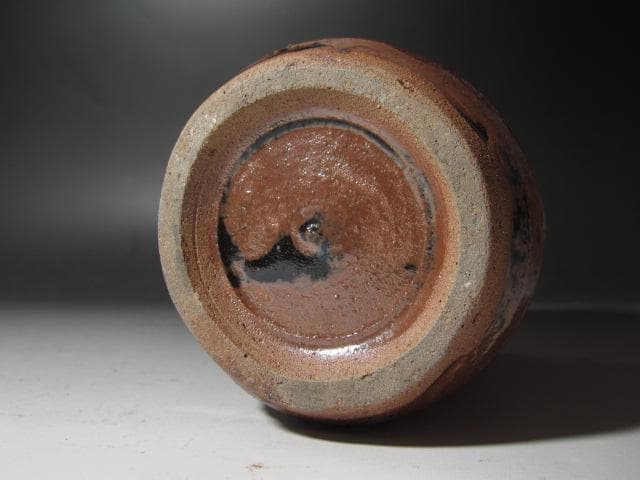 ★　濱田庄司　地釉流掛花生　味わい深い一品です★x395