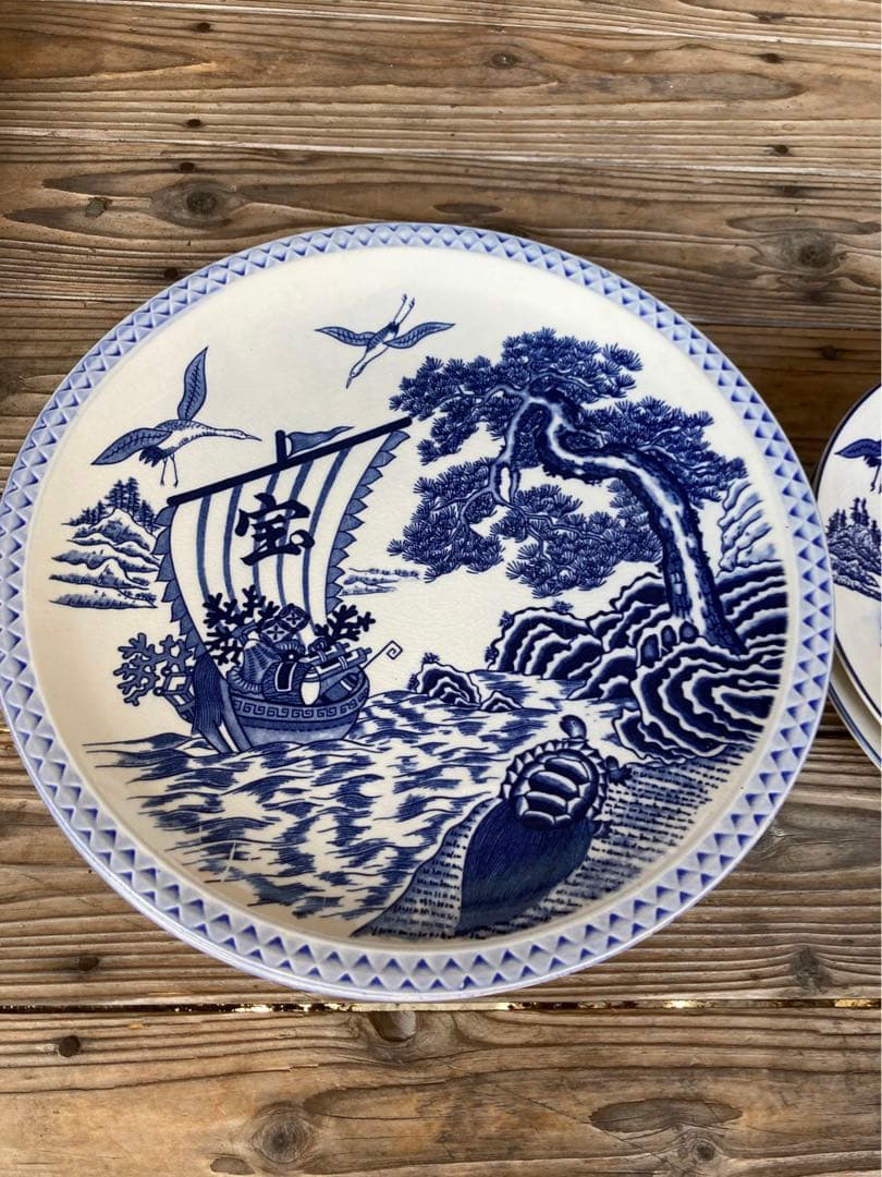 祝い皿　大皿　中皿　セット商品　中華料理　刺身皿　宝船　鳳凰　鶴　亀　縁起物