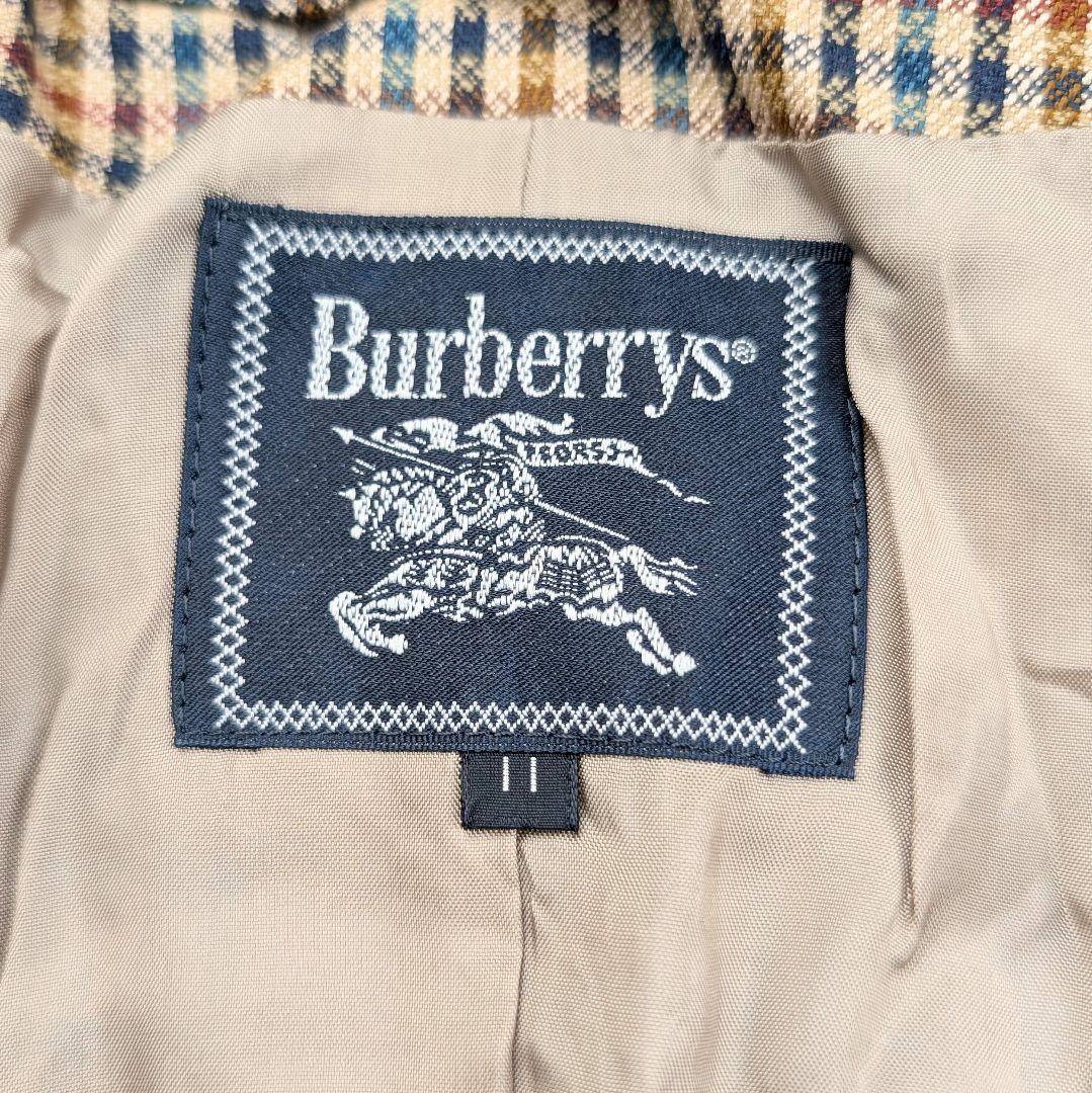 Burberrys バーバリーズ ジャケット ベルベット襟 チェック シルク混