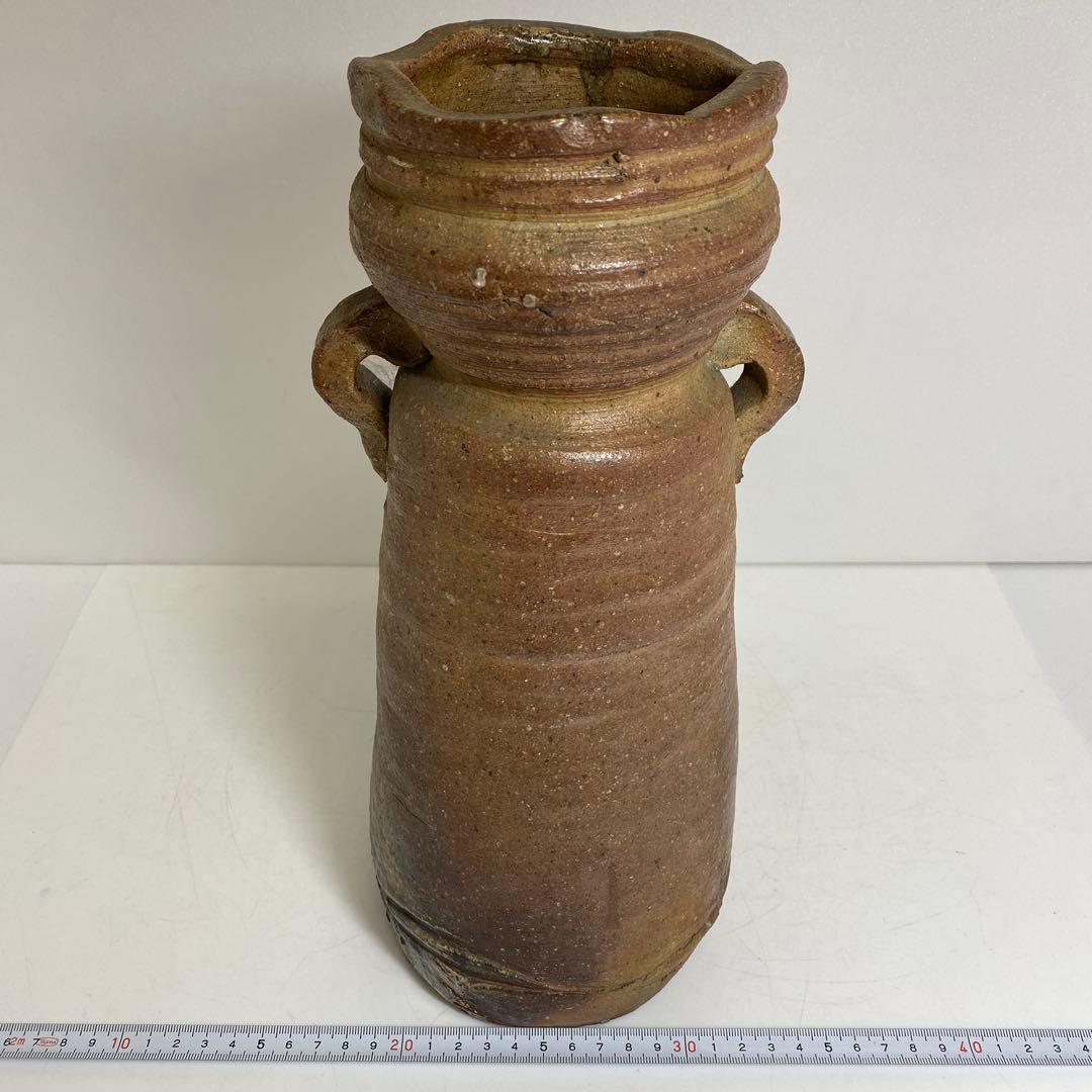 古信楽花入　口径約10.9㎝ 高さ32.5cm 東R8-0209②