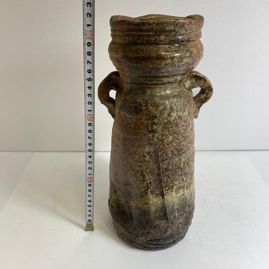 古信楽花入　口径約10.9㎝ 高さ32.5cm 東R8-0209②