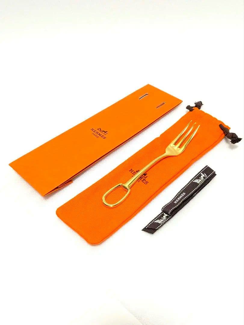 HERMES エルメス グランアトラージュ デザートフォーク ゴールド