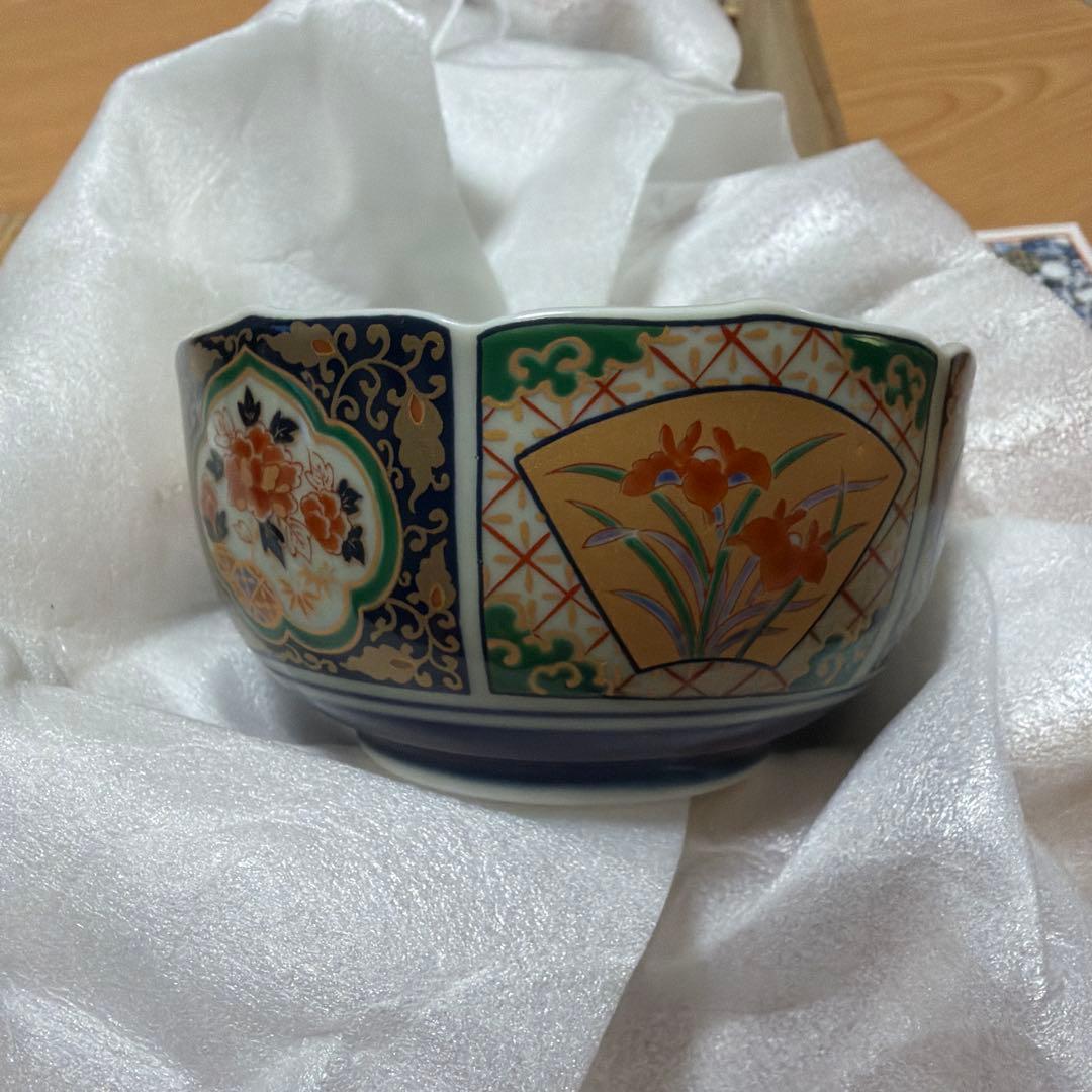 有田焼　小鉢　5個セット　特選　桔梗　古伊万里花紋