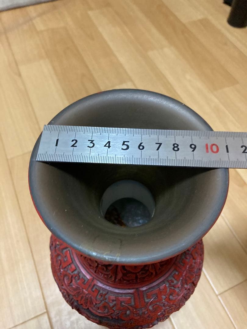 中国古美術 堆朱 细密彫刻が双龍紋壼