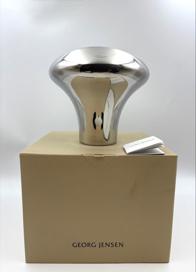   ジョージジェンセン　ステンレス　フラワーベース花瓶箱付