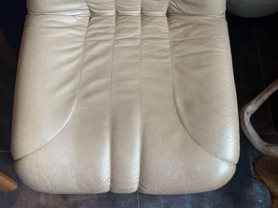 ① FUKURA フクラ　レザー　ヴィンテージ　レトロ　本革　ミッドセンチュリー