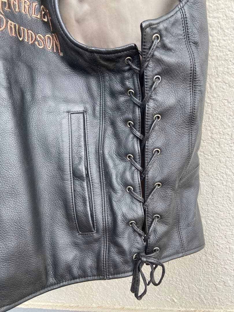 Harley-Davidson 本革 レザーベスト Sサイズ
