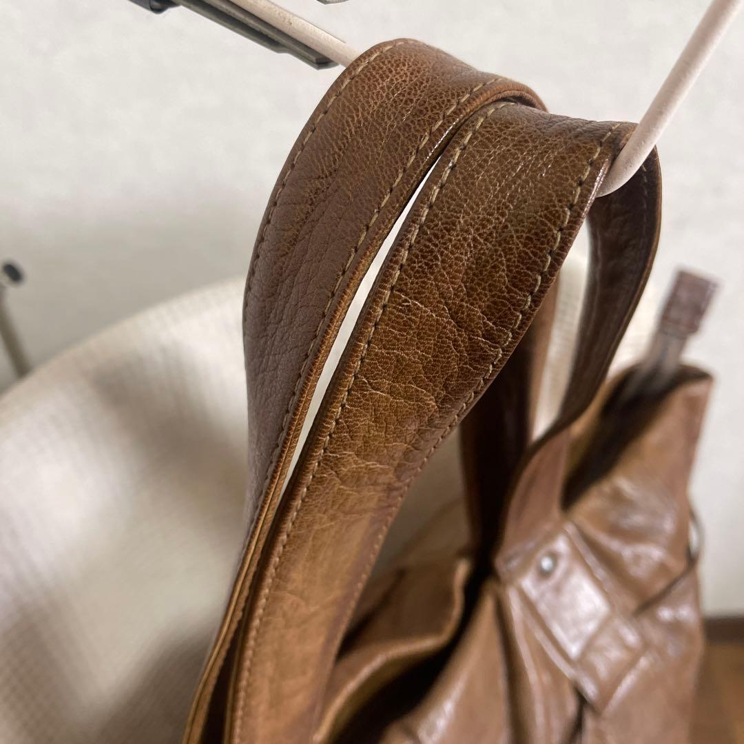 ◇ dan genten ダンゲンテン レザーショルダーバッグ ブラウン ◇