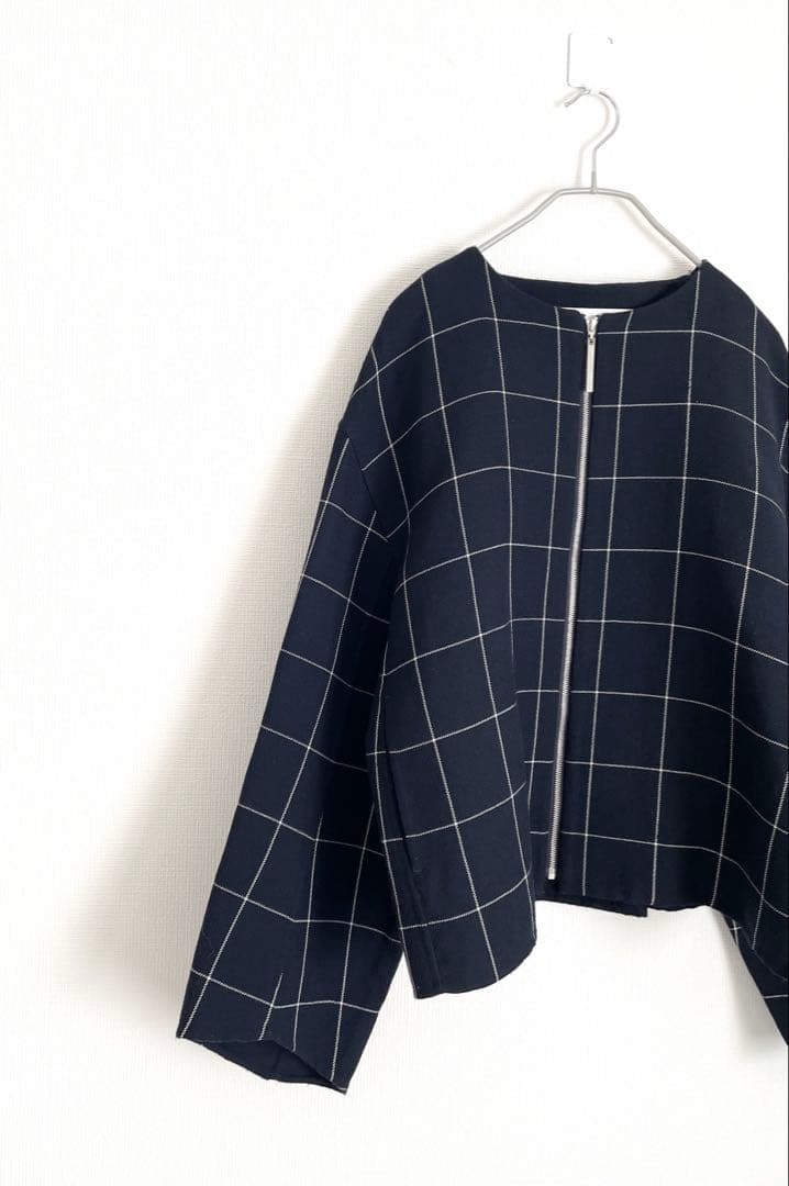 ADORE ダブルウィンドウペンノーカラージャケット ウールリバーブルゾン