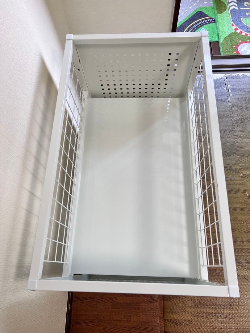 送料込★美品★ディノス　頑丈押し入れ収納ワゴン ホワイト幅45 白　キャスター付