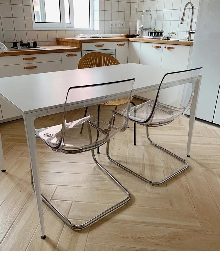 2脚 クリアチェア 琥珀 トーネットチェア風 透明 アクリル