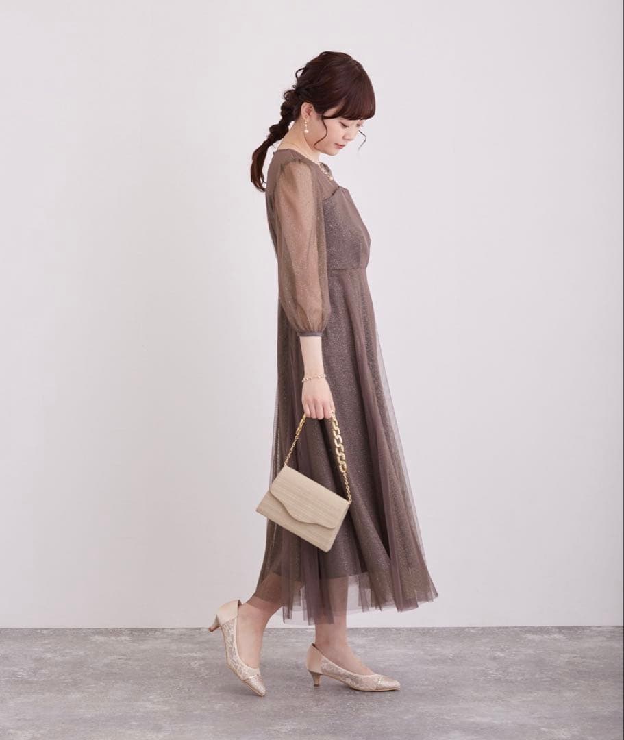 Dorry Doll ビスチェ風トップス ラメチュールワンピース