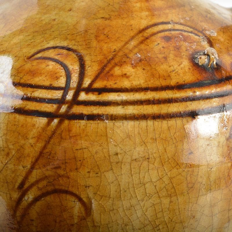 瀬戸焼　古瀬戸　黄瀬戸　灰釉印花菊文　手付水注　V　R6928