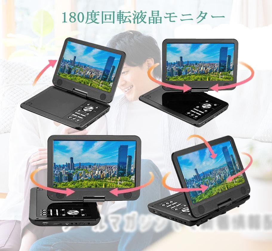 INTENAVI 12.6型 ポータブルdvdプレーヤー 液晶大画面CPRM対応