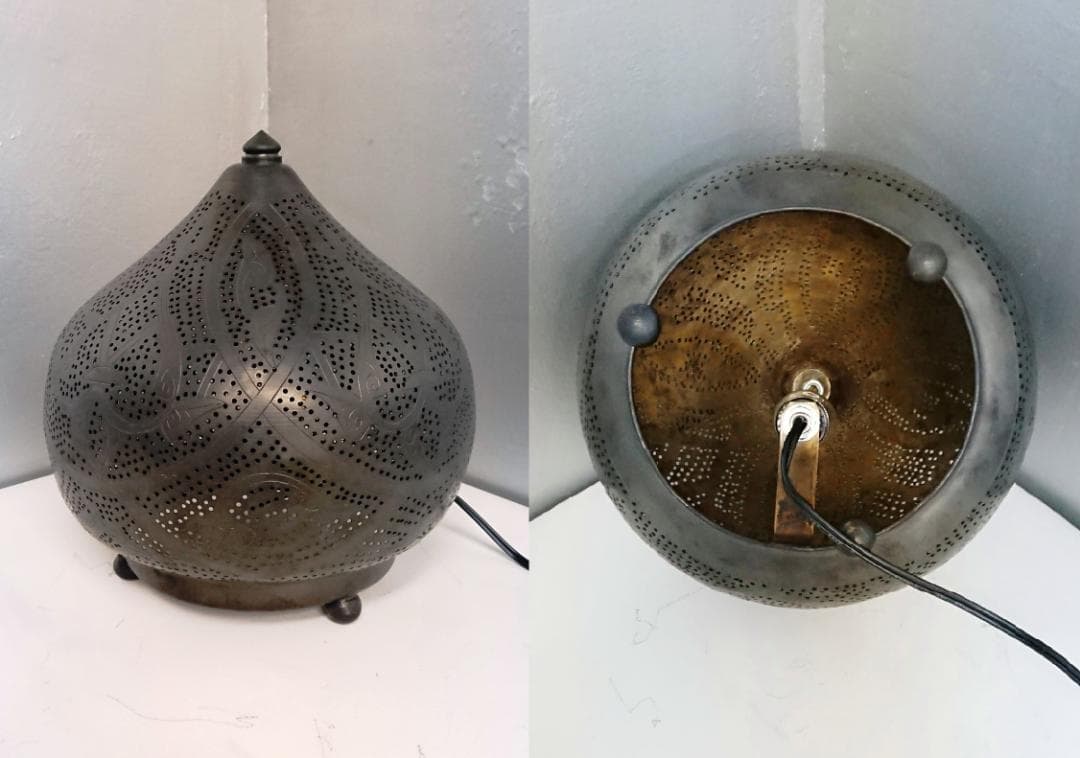 フロアランプ　たまねぎ型　メタル　ブラック