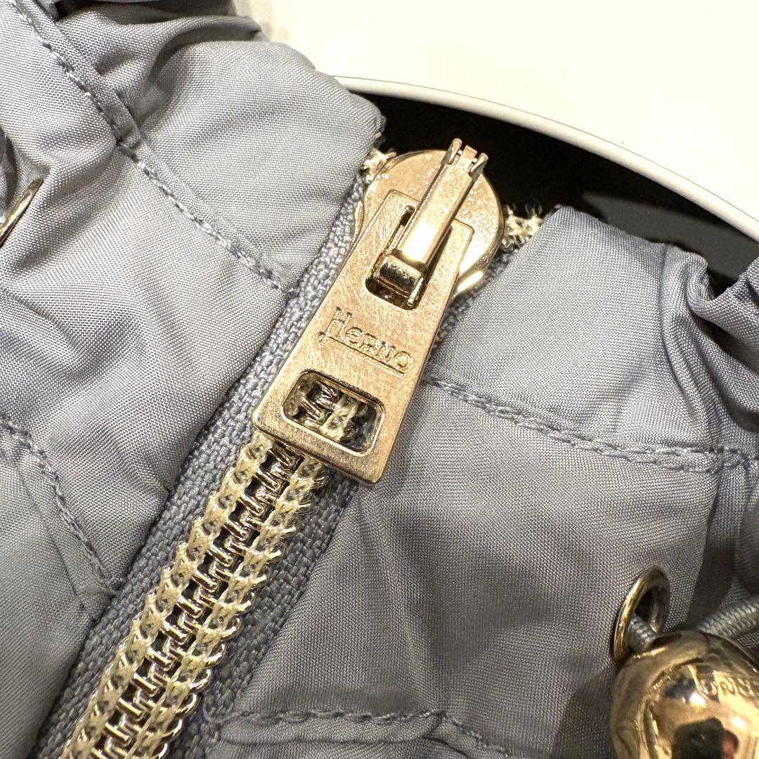 ☆新品☆HERNO テクノタフタ ギャザーモッズコート 38 GY