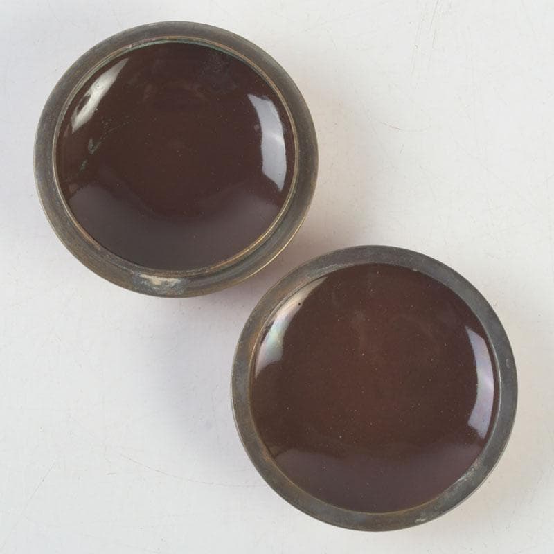 とんちゃん　安藤七宝焼　正倉院御物　双鳥文　香合　共布　共箱　V　9653