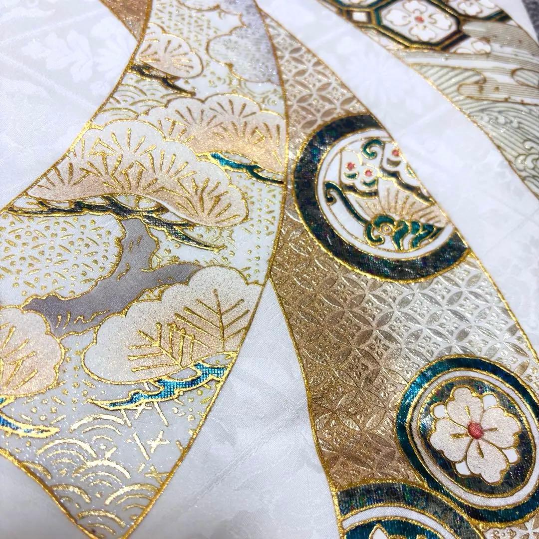 新作❗️【新品/日本製】白 手箔染め お宮参り産着 男の子 熨斗柄