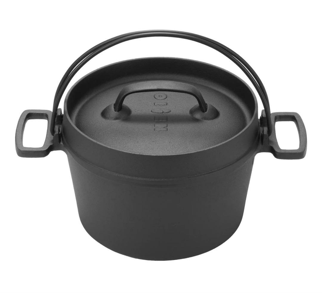 【新品】定価33,000 OIGEN 鋳鉄鍋 蓋付き 直径22cm キャンプ