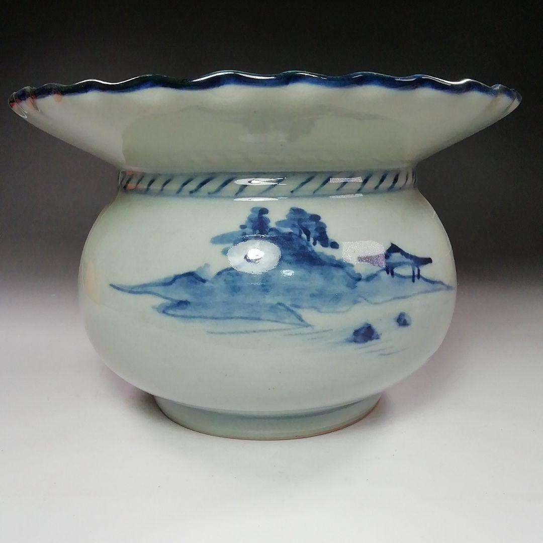 Ｓ７９２　水指　『染付砂金袋水指』『兼晃』　共箱　茶道具