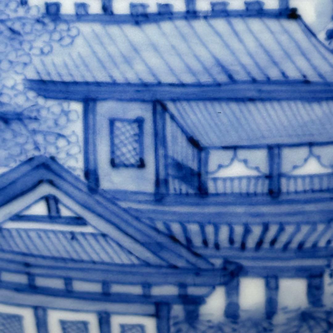 鍋島最高峰　市川光春 作　染付山水図花瓶　超絶細密技巧　鍋島藩御用窯　銘入　家紋