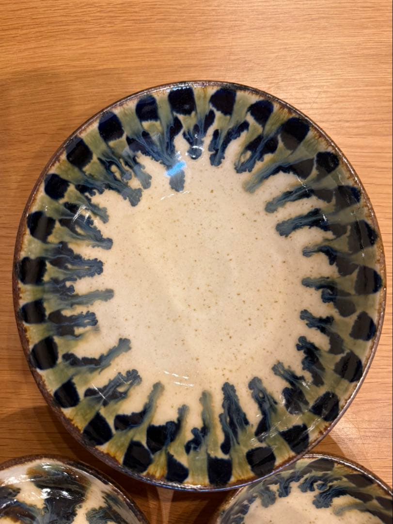 未使用　遠藤太郎　益子焼　楕円鉢　3点