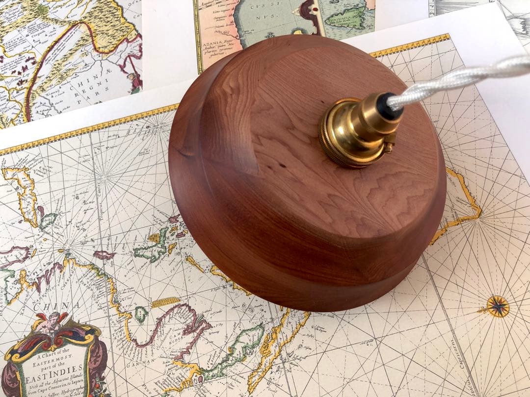 【SALE】古材ペンダントライト 木製ランプシェード 古道具 古家具 ビンテージ