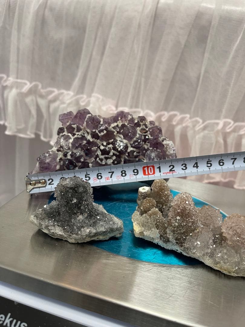 セール^_^ 天然石　原石　アメジストクラスター   3点セット