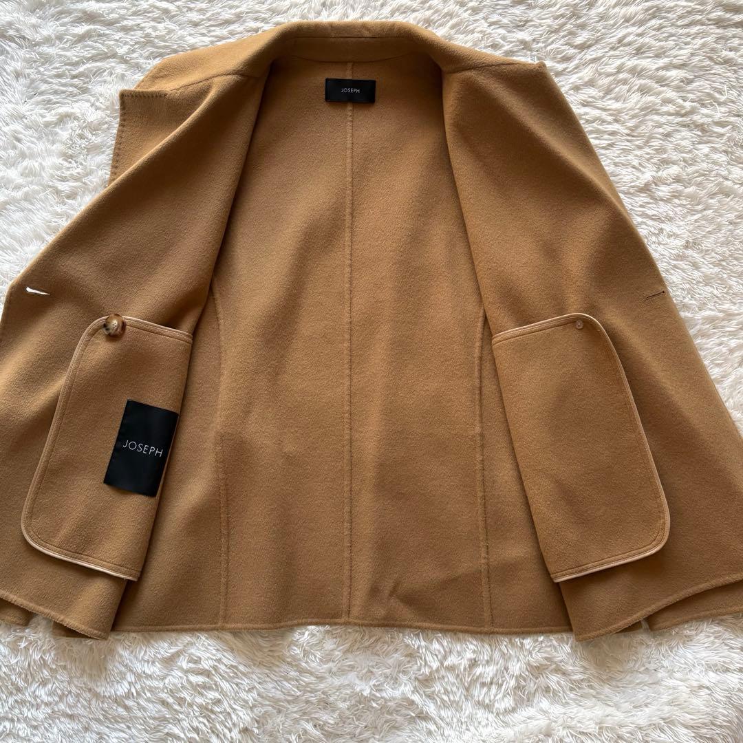 JOSEPH ウールシルク混 ライトダブルフェイス ショート丈コート 36