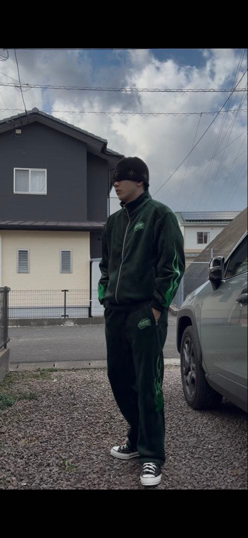 XLARGE ベロアトラックジャケット(XL)&パンツ (L) セットアップ着画