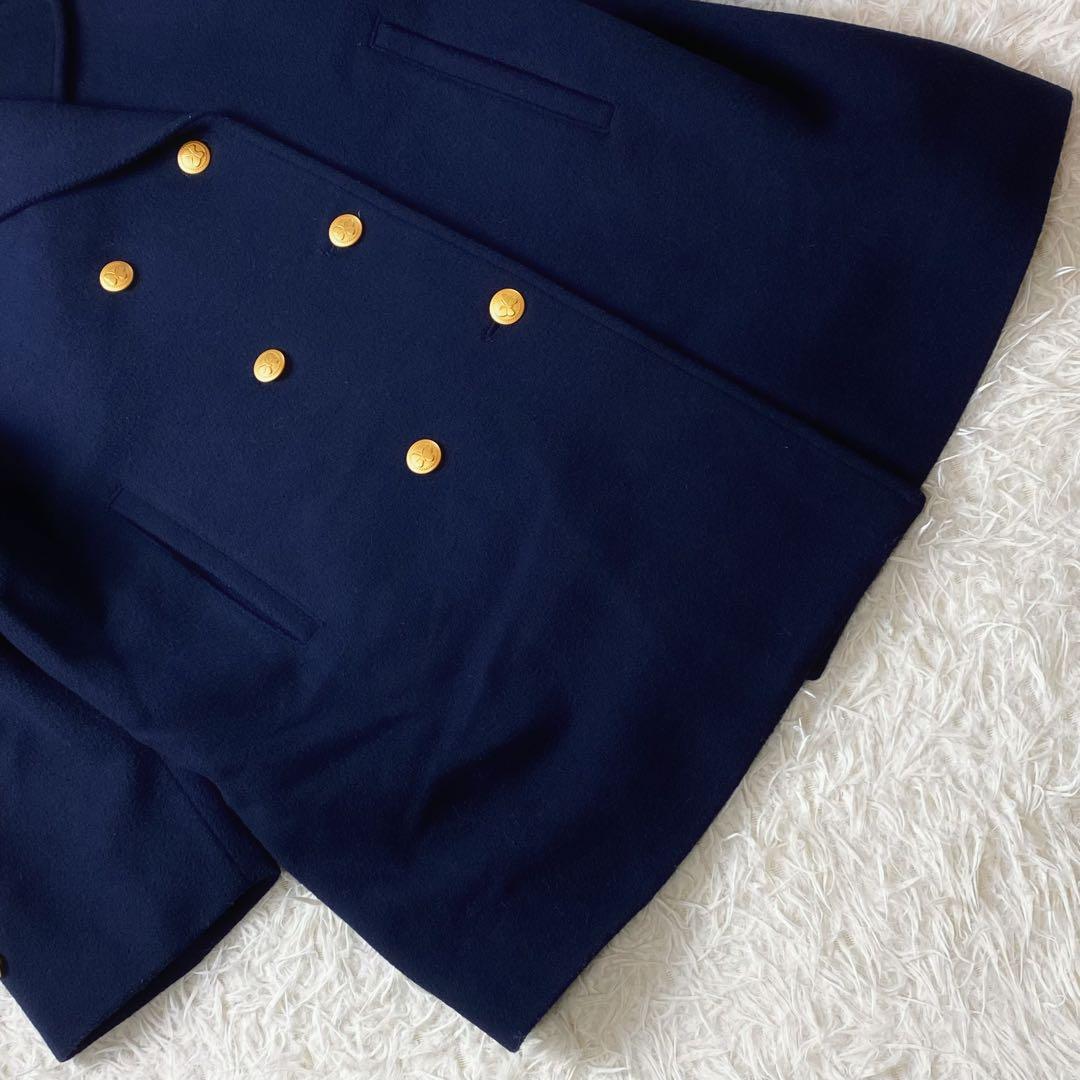 値下げ中 ハナエモリ スクールコート ピーコート ウール100 金ボタン 紺ブレ
