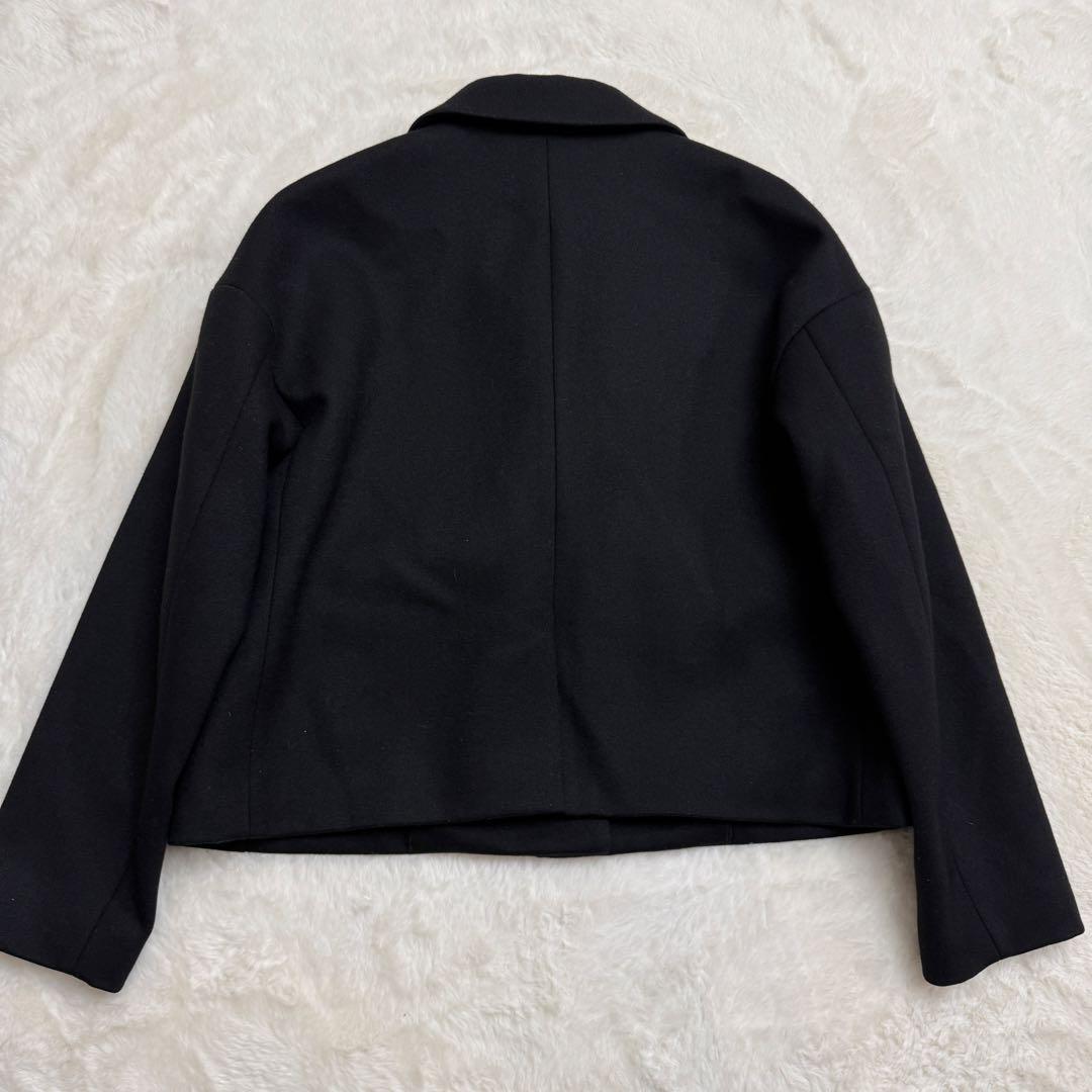 【美品】　アドーア　ショート　ジャケット　ブラック　厚手　ウール　ダブルフェイス