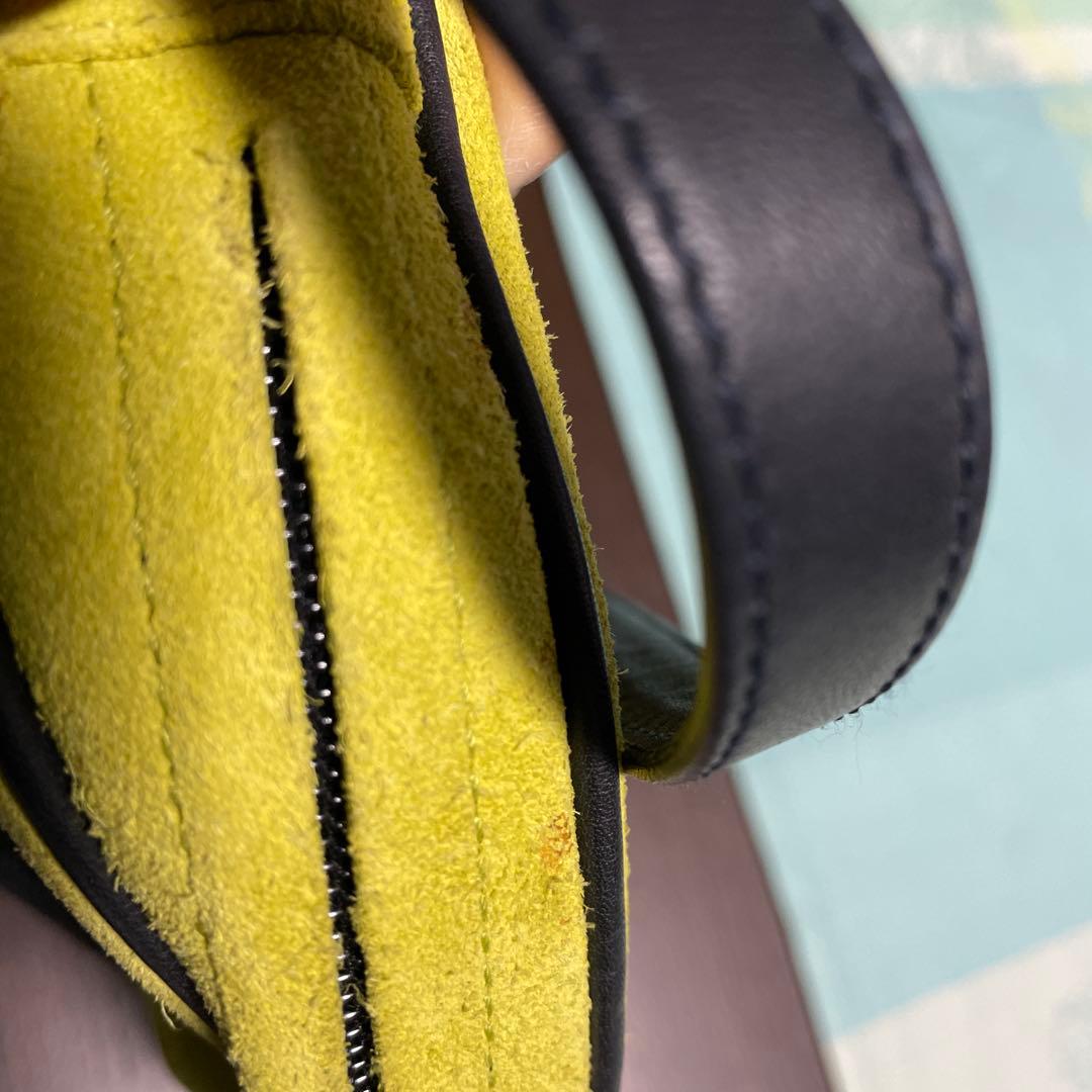 ロエベ　ポシェット（ヴィンテージ） グリーン×ネイビーコンビ