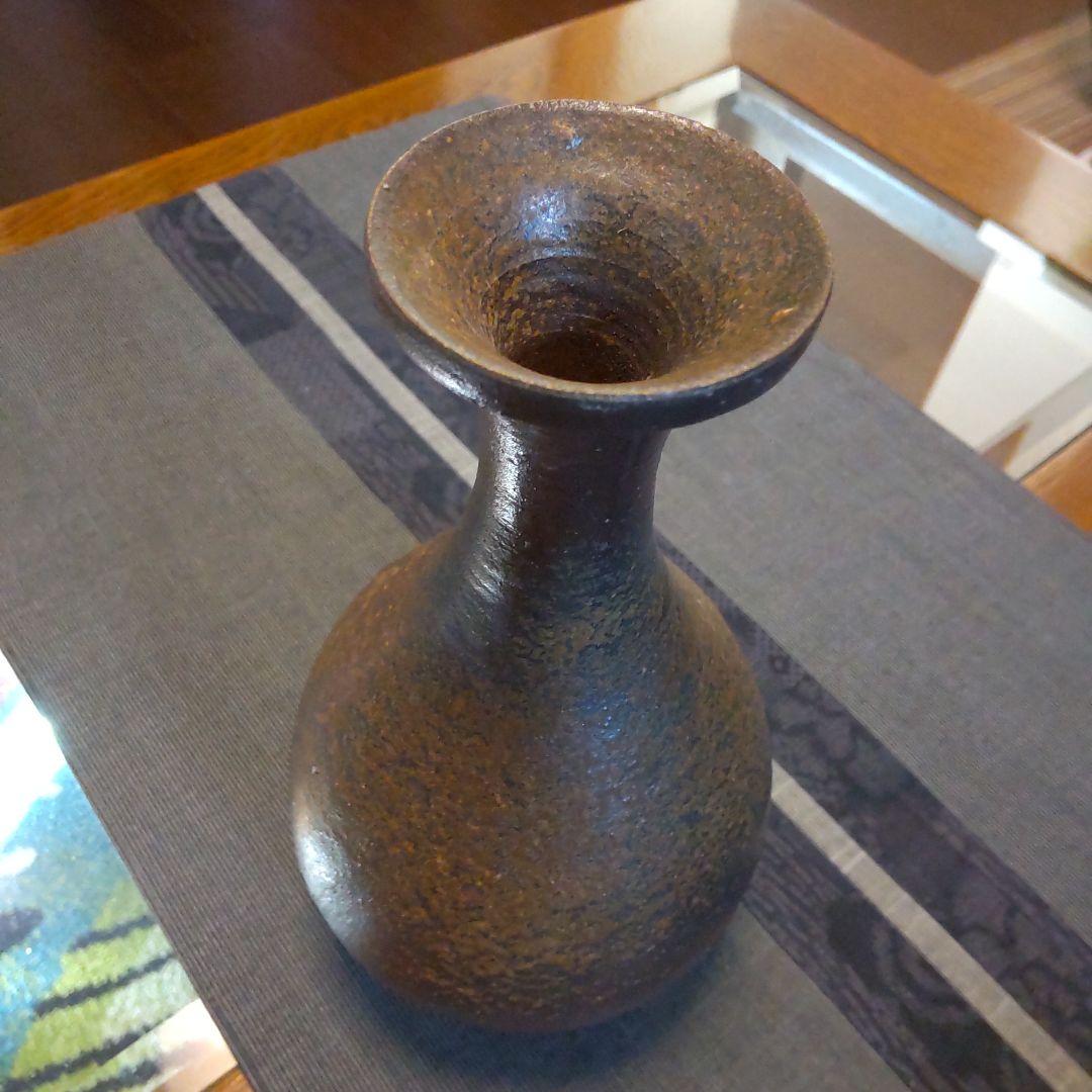 渋い黒備前　鶴くび　32　備前焼