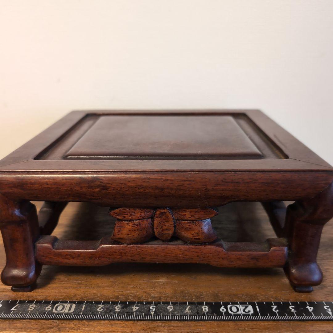 唐木台　花梨　蝶の装飾　骨董　中国古玩　アンティーク