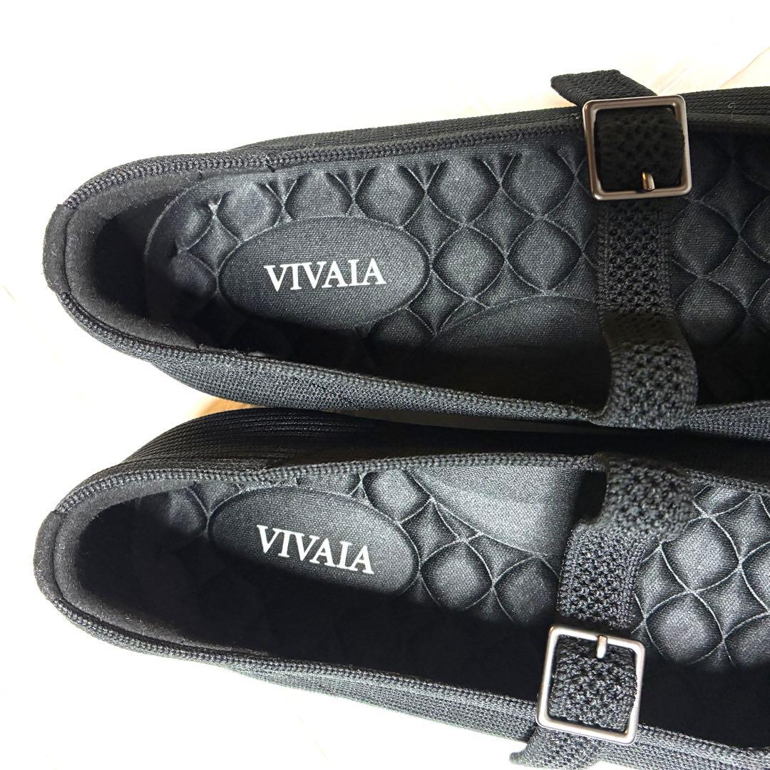 VIVAIA Margotスクエアトゥメリージェーンフラットシューズ黒37.5