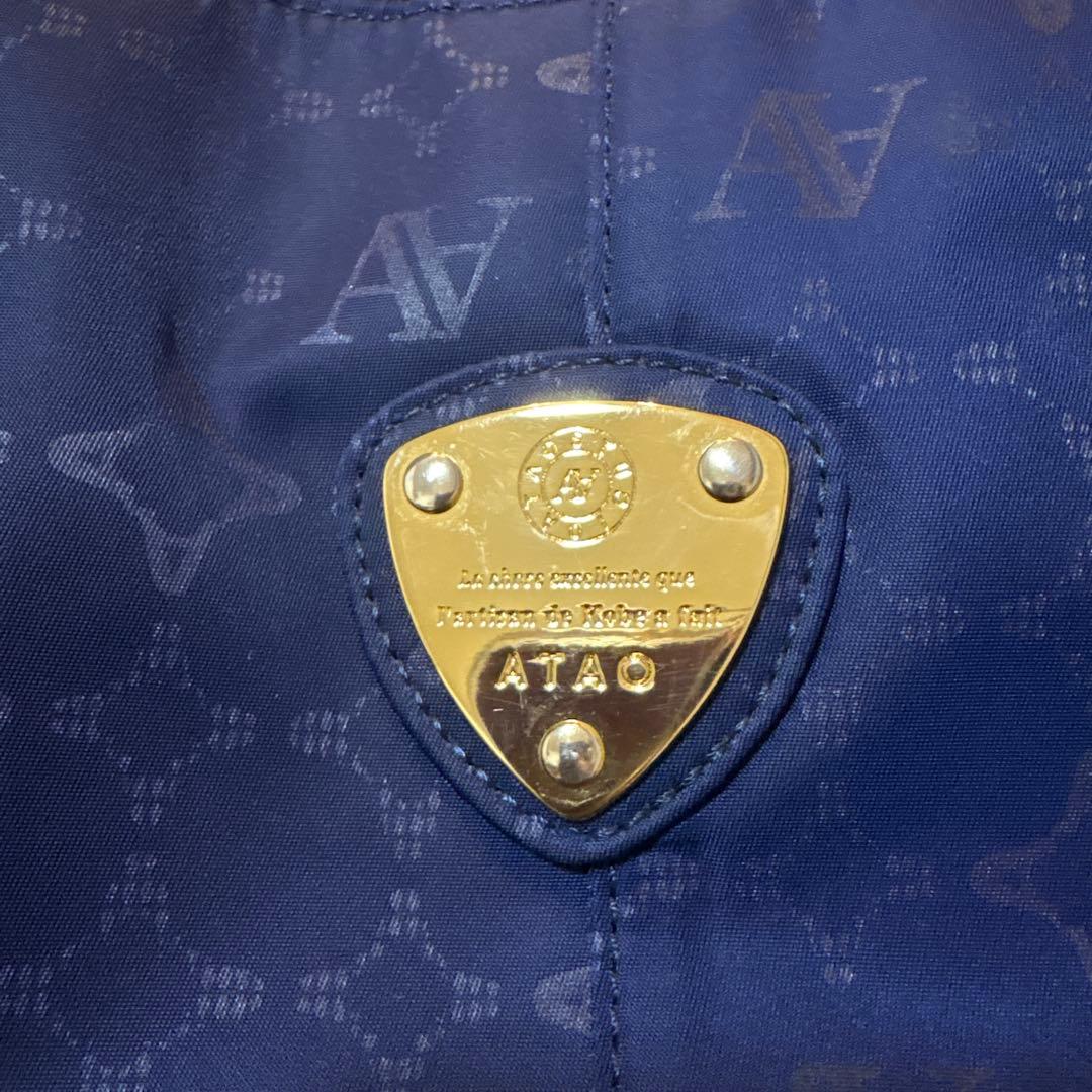 ✨未使用級✨ATAO エルビィ　2way ショルダーバッグ　モノグラム　ネイビー