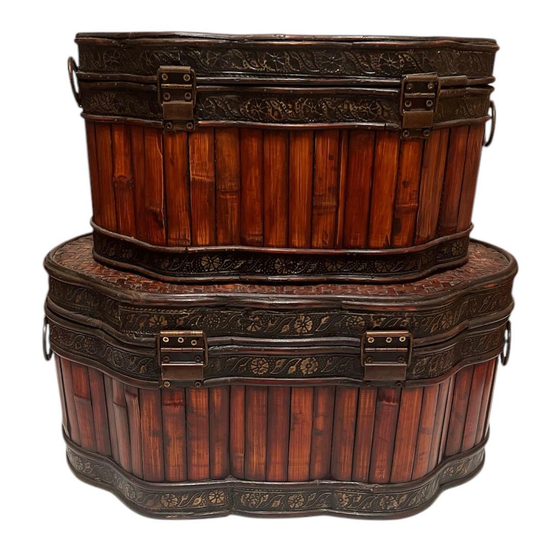 アンティーク雑貨 バンブー ボックス 小物入れ 木箱