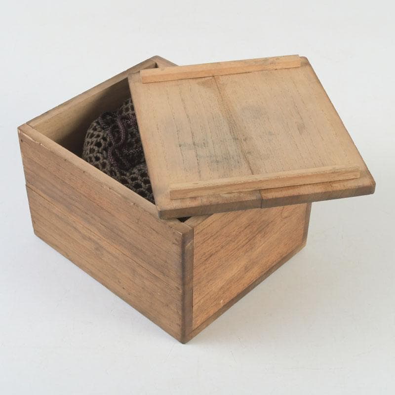 茶道具　椰子の実　内金溜　菓子器　時代箱　M　9853