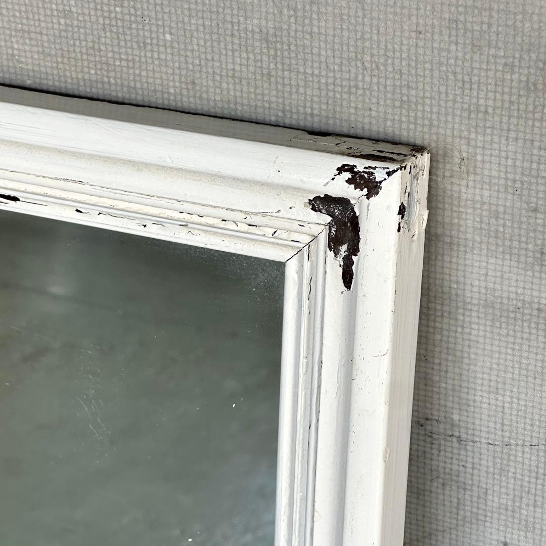 ★70s★アンティーク　 ウッドフレーム 大型 姿見ミラー 壁掛け鏡 シャビー