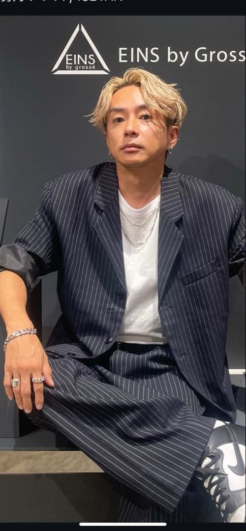 奈良裕也着用！ストライプ オーバーサイズジャケット セットアップ　Mサイズ