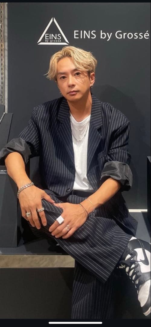 奈良裕也着用！ストライプ オーバーサイズジャケット セットアップ　Mサイズ